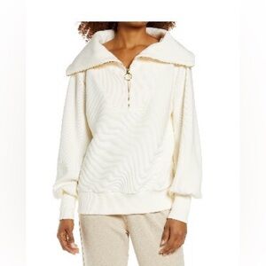 Varley Off-White Quarter-Zip Pullover